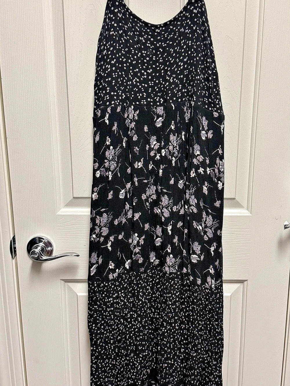 Terra & Sky Floral Maxi Dress Black & White
